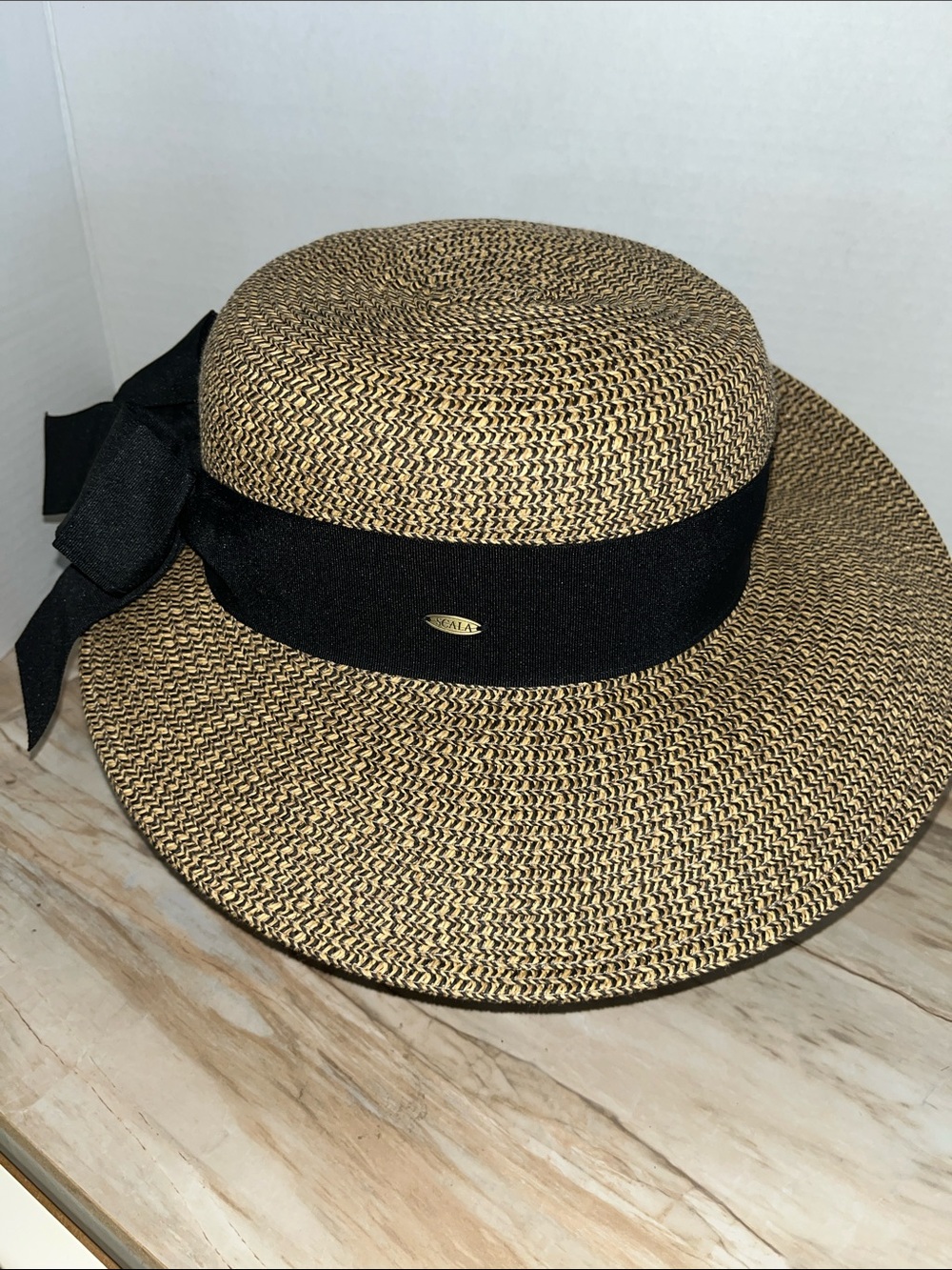Scala Straw Sun Hat with Black Ribbon - Women Accessories
OS